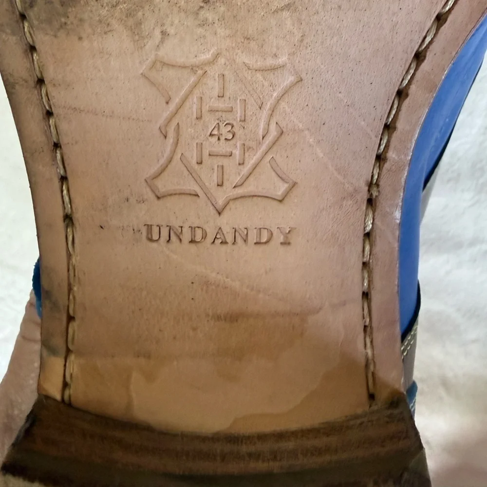 Undandy Custom Double Monk Strap Shoes - Blue & Brown Leather/Suede - EU 43